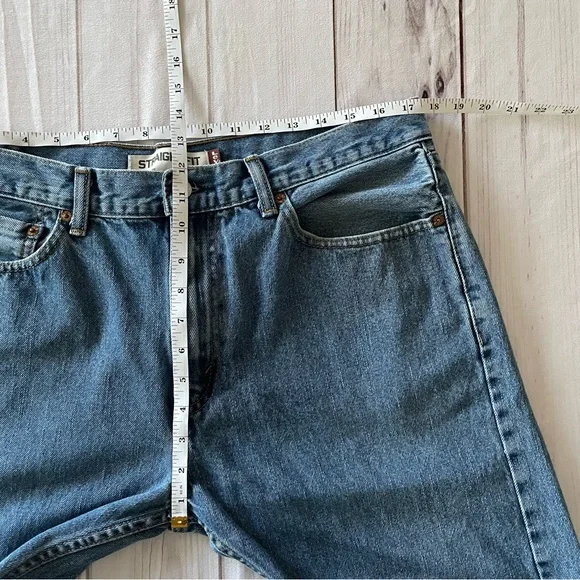 Levi’s 505 Straight Fit Jeans Men’s 36x29 (actual 35x26) Blue Casual *Hemmed* - Picture 10 of 14